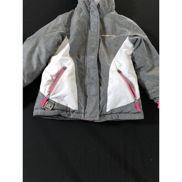 Winter Coat Girls 5  6 ZeroXposur Jacket Hood Gray Pink Zip Pockets - Picture 12 of 15